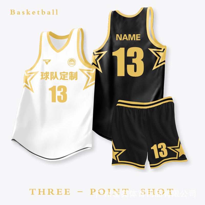 Cuba Basketball Uniform Suit For Men And Women, American Jersey Printing, Student Game Team Uniform, Training Uniform, Quick-Drying Vest Printing - Image 2