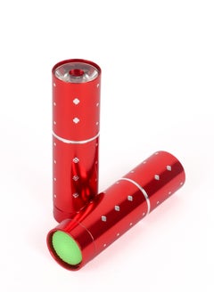 LUSTER 2pc An elegant small flashlight in the shape of a lipstick with a hanger, red  - Image 1