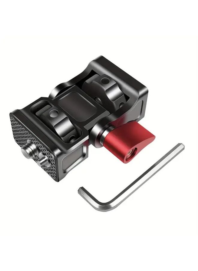 Black Aluminum Alloy Camera Quick Release Bracket Dual 1 4 Screw Lock 170 Adjustable Knob - Image 1