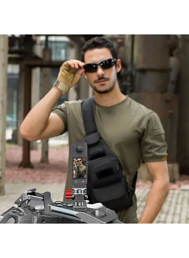 Black Aluminum Alloy Camera Quick Release Bracket Dual 1 4 Screw Lock 170 Adjustable Knob - Image 5