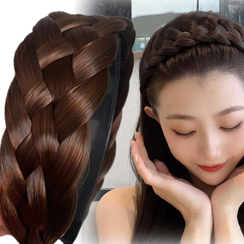 كلاراكو طوق شعر مستعار على الطراز الكوري، أطواق شعر مستعار للنساء مانعة للانزلاق، طوق شعر مستعار على الطراز الكوري (بني فاتح) - Image 1
