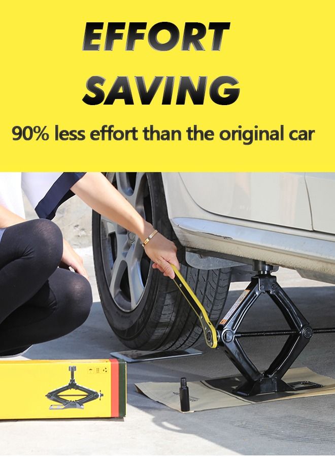 Scissor Lift Jack 1.5 Tons with Rubber Pad for Remote Tire Change Repair Emergency Tool Kits Vehicle Floor Jack Wheel Change(1.5T) in Waterproof Case,Automotive Repair Tools