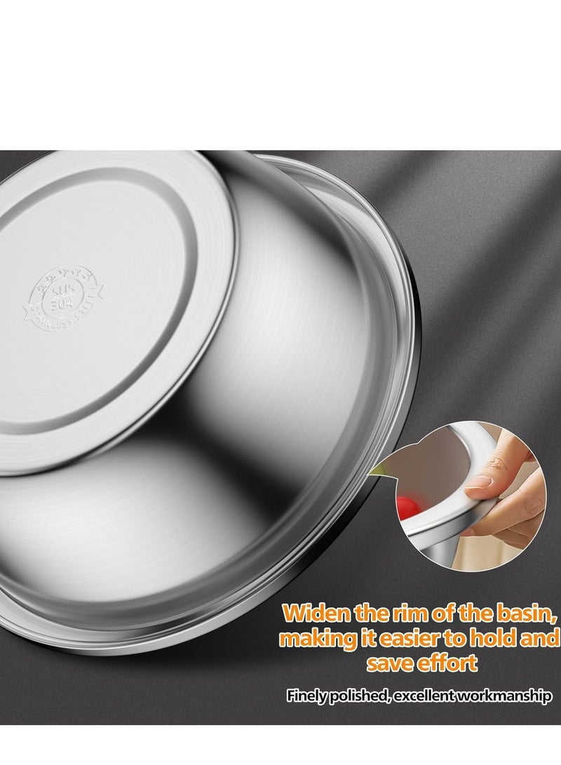 TRASSLE 304-Stainless-Steel Colander with Mixing Bowls, 3.5-Quart Large Capacity, Metal Strainer Set Microporous Colander for Washing & Draining Rice, Fruit, Vegetables, Noodle, Cooked pasta,2PC - Image 4