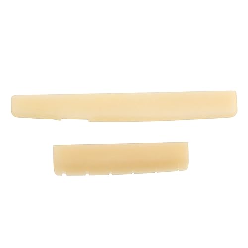 LYWSMSK Unbleached Acoustic Guitar Bone Nut & Saddle Set for YMH LL &A Series Acoustic Guitar 44mm / 75mm - Image 1