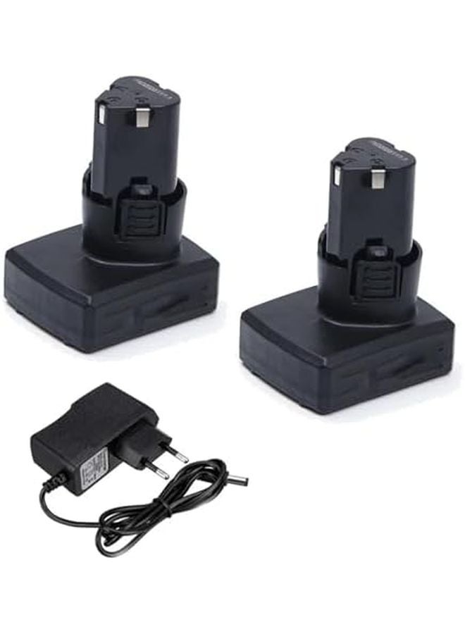 2 Battery 1Charger A 12V 6000mAh Rechargeable Lithium Ion Battery for Cordless Screwdriver Drill Angle Grinder - Image 1