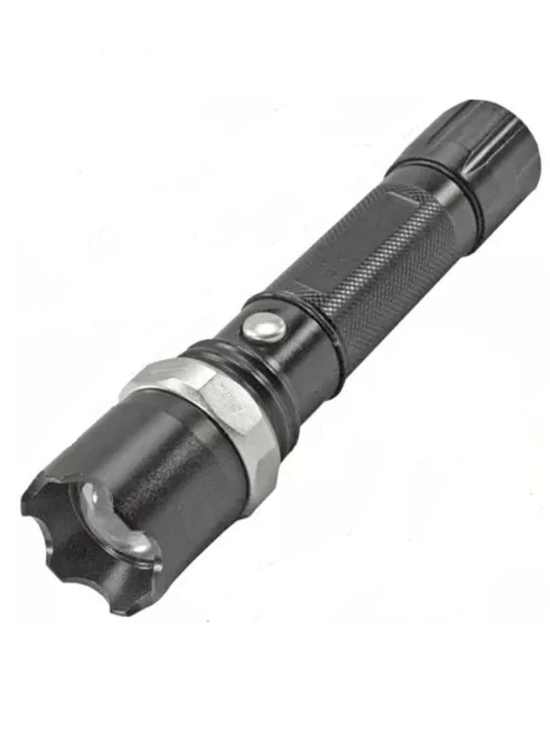 Generic Rechargeable LED Flashlight Black  - Image 1