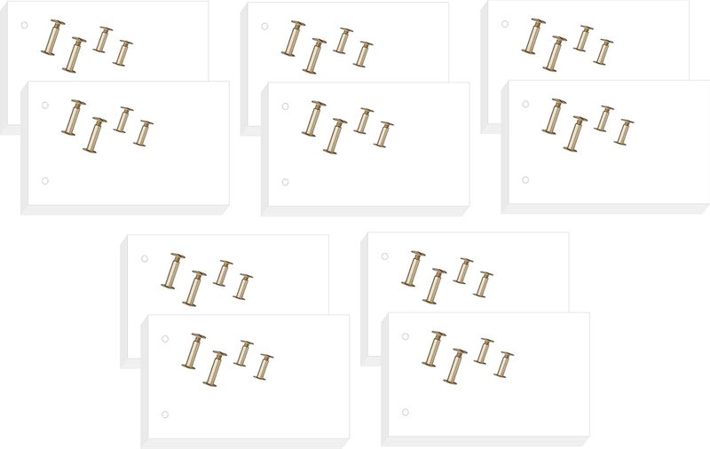 Imprint دفتر رسم متحرك فارغ بحجم 3x5 بوصة/بطاقات ورق مع ثقوب - 70 ورقة في كل دفتر، عبوة من 10 دفاتر (إجمالي 700 ورقة) - Image 1