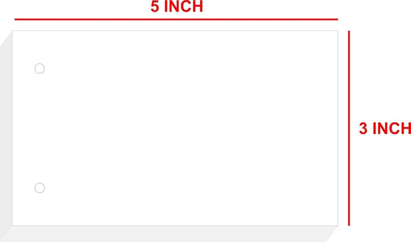 Imprint دفتر رسم متحرك فارغ بحجم 3x5 بوصة/بطاقات ورق مع ثقوب - 70 ورقة في كل دفتر، عبوة من 10 دفاتر (إجمالي 700 ورقة) - Image 3