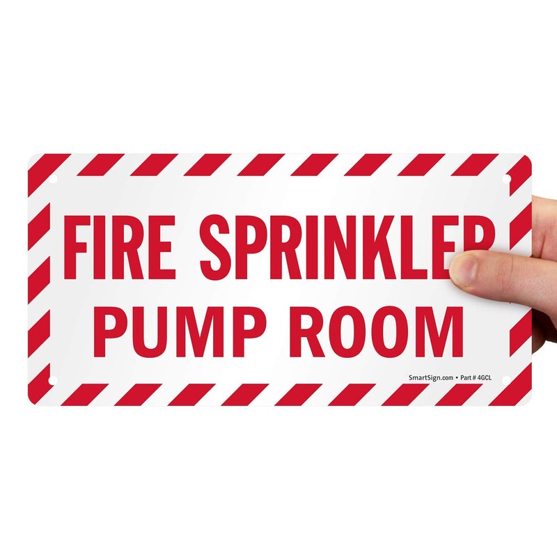 SmartSign Fire Sprinkler Pump Room Sign 5 x 10 Aluminum - Image 2