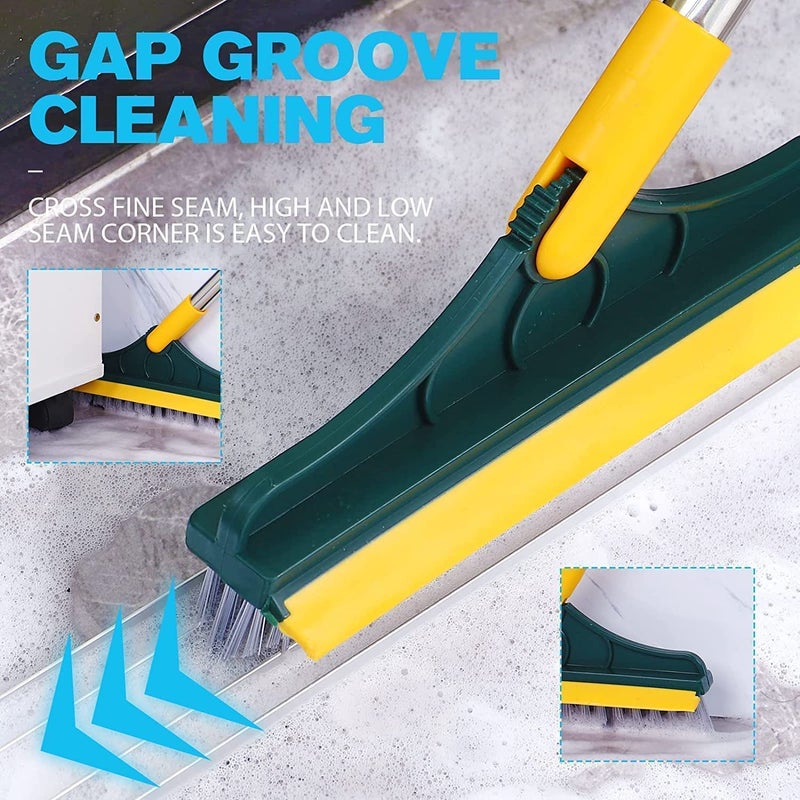 Raawan Raawan 2-in-1 Bathroom Cleaning Brush with Wiper - 180° Rotatable Long Handle Toilet Brush, Bathroom Tiles & Floor Scrub, Kitchen and Bathroom Cleaning Accessories  - Image 3