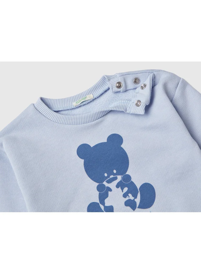 يونايتد كولورز أوف بينتيون Organic Cotton Sweatshirt With Print