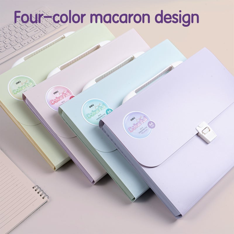 Deli EF613 Expanding File, A4-13P, Assorted - Image 2
