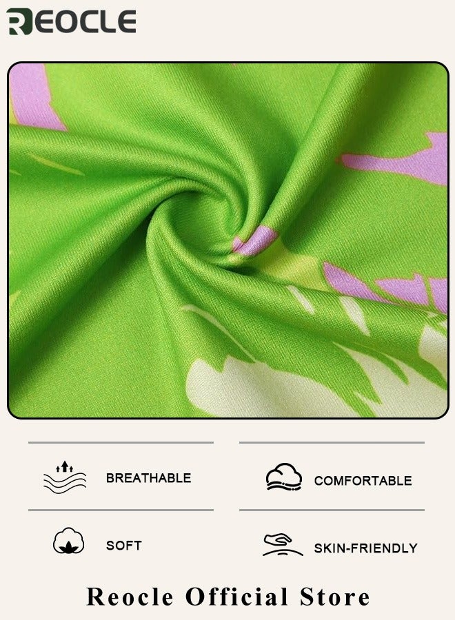 REOCLE Women's Maxi Dress Vintage Floral Long Sleeve V Neck Dress Beach Long Dress Boho Flowy Long Dress - Image 4