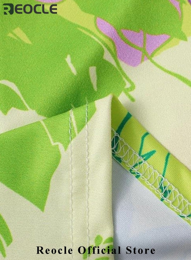 REOCLE Women's Maxi Dress Vintage Floral Long Sleeve V Neck Dress Beach Long Dress Boho Flowy Long Dress - Image 2