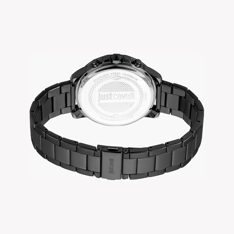 جاست كافالي ساعة جاست كافاللي JC1G178M0075 الأنيقة للرجال - ستانلس ستيل أسود وهيكل أزرق - Image 3