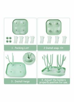 SYOSI Baby Bottle Drying Rack, Baby Bottle Drain Holder with Detachable Drip Tray, Baby Drying Rack Ideal for Bottles, Teats, Cups, Reusable Baby Bottle Holder Baby Accessories  - Image 5