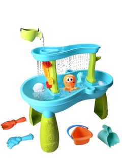 XICEN Kids Water Table, Toddlers 2-Tier Water Sand Table, Outdoor Activity Table for Boys Girls, Play Tables Summer Beach Toys for Outside Backyard  - Image 2