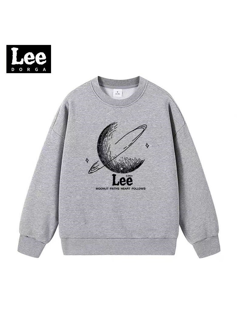 LEE Lee Brand Hoodie Loose Casual Round Neck Long Sleeved Hoodie 