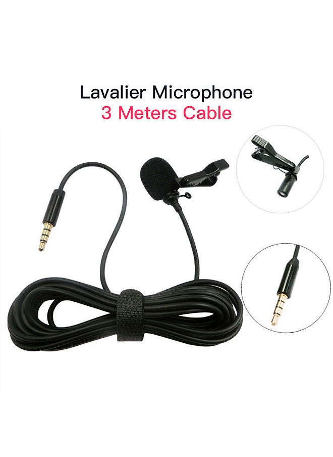 Generic - 3.5mm Plug Mini Lavalier Lapel Microphone with Clip Omnidirectional Condenser Mic for Smartphone Computer PC Laptop Interview Recording Live Streaming Video Conference Online Classes - Image 1