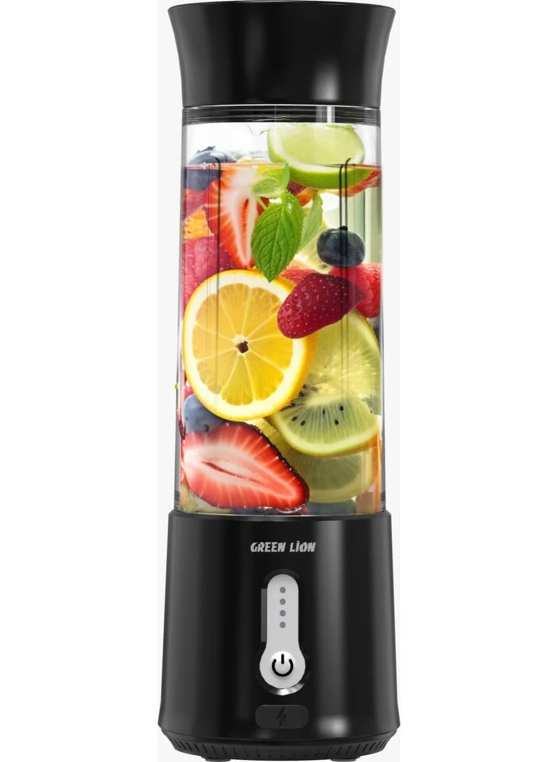 GREEN LION JET PLUS 6 Bladed Juicer 120W / 18000rpm Powerful Motor / High Speed / 500ml Jar Capacity / 304 Stainless Steel Blade / 2000mAh Battery / 20 Times Blending Cycle / 30 seconds Single Blend Time / juice Maker / Mixer/ Camping Blender / Gym / Home / Outdoor / Office / Baby Food Maker - Black - Image 2