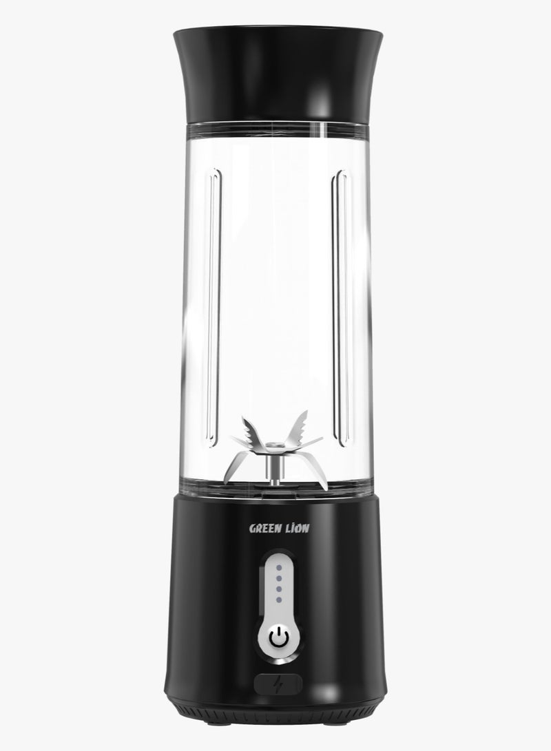 GREEN LION JET PLUS 6 Bladed Juicer 120W / 18000rpm Powerful Motor / High Speed / 500ml Jar Capacity / 304 Stainless Steel Blade / 2000mAh Battery / 20 Times Blending Cycle / 30 seconds Single Blend Time / juice Maker / Mixer/ Camping Blender / Gym / Home / Outdoor / Office / Baby Food Maker - Black - Image 1