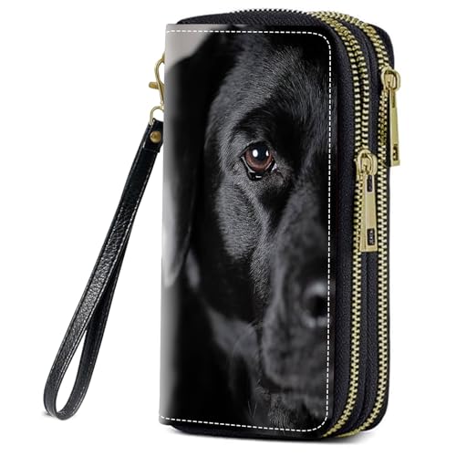 FQTBCEARI Labrador Retriever Print Women Large Capacity Wallet PU Leather Double Zipper Clutch Purse for Smart PhoneCardCoinCash - Image 1