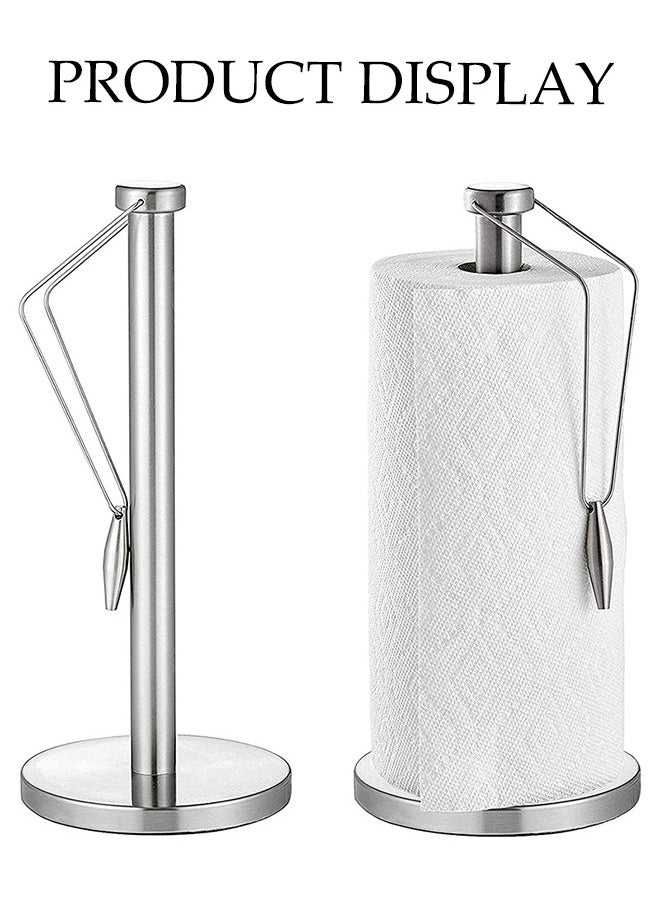 DUNISO - Toilet Paper Holder Stand, Stainless Steel Kitchen Tissue Roll Holder, Floor Standing Toilet Paper Roll Dispenser, Table Top Detachable Tissue Holder, Rust Proof, Not Easily Deformed, Suitable For Bathrooms, Rooms, Kitchens, And Restaurants，15*34cm - Image 1