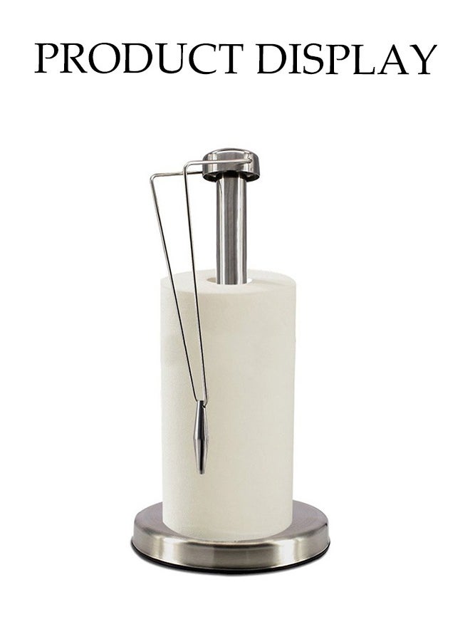 DUNISO - Toilet Paper Holder Stand, Stainless Steel Kitchen Tissue Roll Holder, Floor Standing Toilet Paper Roll Dispenser, Table Top Detachable Tissue Holder, Rust Proof, Not Easily Deformed, Suitable For Bathrooms, Rooms, Kitchens, And Restaurants，15*34cm - Image 1