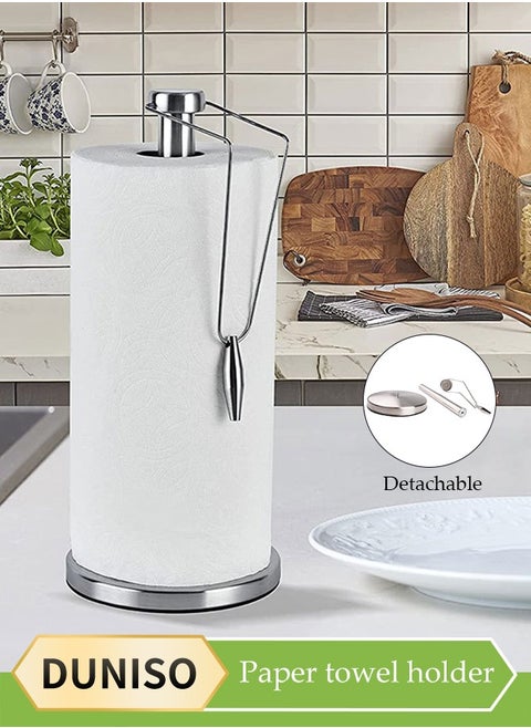 Toilet Paper Holder Stand, Stainless Steel Kitchen Tissue Roll Holder, Floor Standing Toilet Paper Roll Dispenser, Table Top Detachable Tissue Holder, Rust Proof, Not Easily Deformed, Suitable For Bathrooms, Rooms, Kitchens, And Restaurants，15*34cm