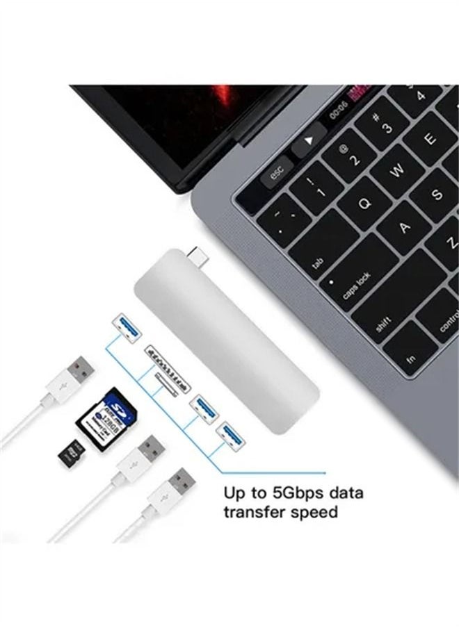 Occuwzz - 5-In-1 USB-C Hub To USB 3.0 Type-C Converter Adapter - Image 1
