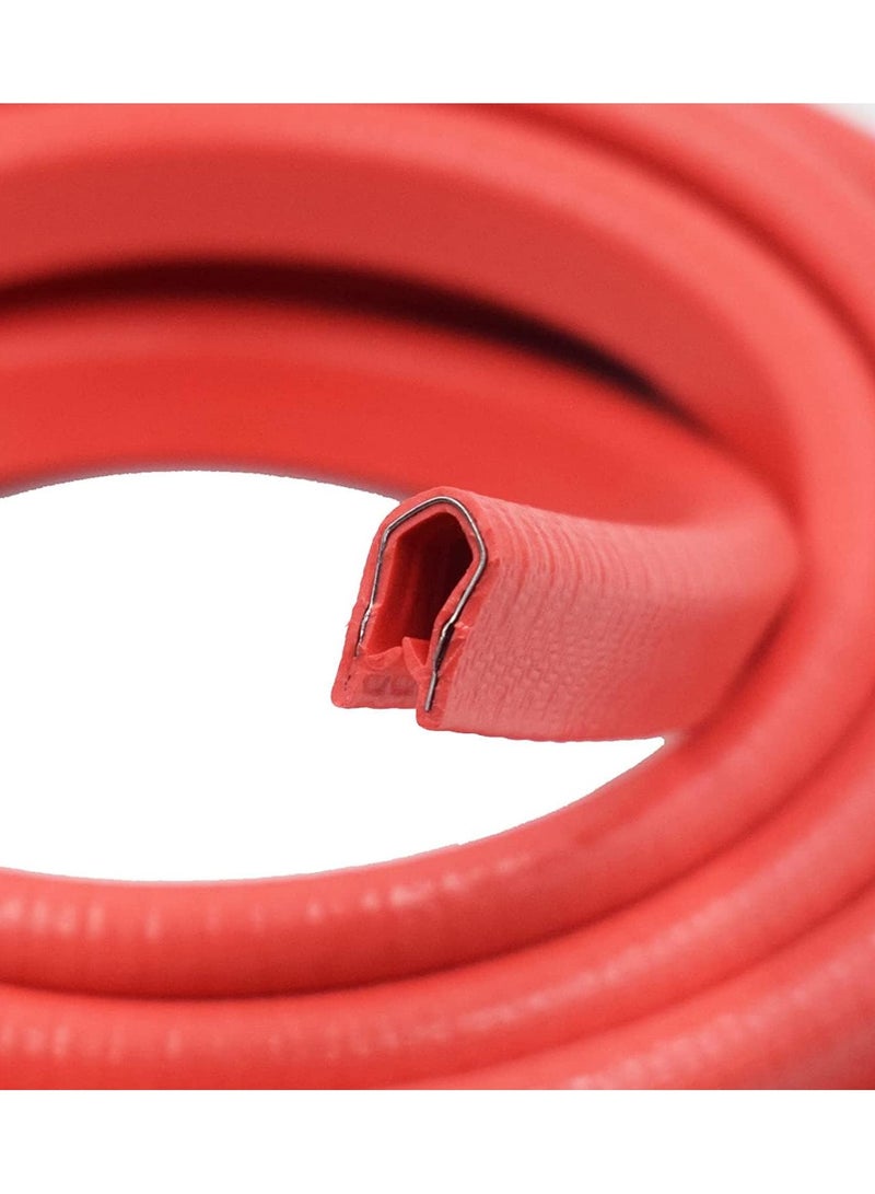 Car Door Edge Guard 16.4ft (5M) Door Protector Rubber Clip Buffer | Door Edge Bumper Strip | U Shape Anti-Collision, Fits Most Cars Red - Image 5