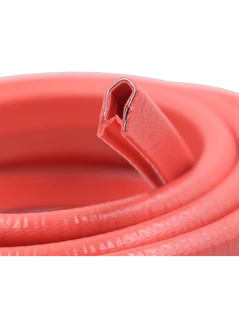 Car Door Edge Guard 16.4ft (5M) Door Protector Rubber Clip Buffer | Door Edge Bumper Strip | U Shape Anti-Collision, Fits Most Cars Red - Image 4