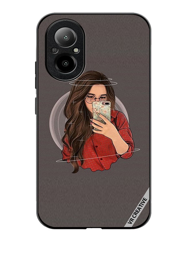 VR CREATIVE Protective Case Cover For Realme C67 4G Girl Clicks a Selfie Design Multicolour - Image 1