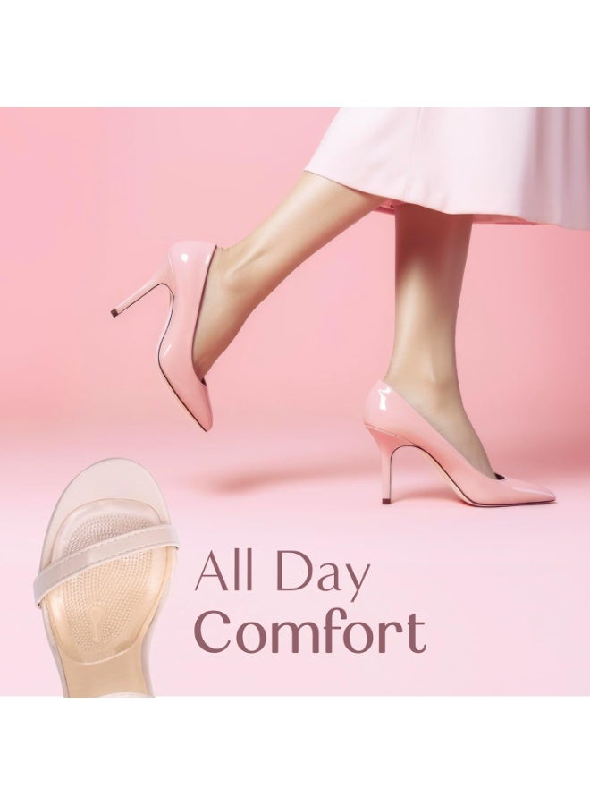 Unisex metatarsal pads (4-pack), forefoot pads, high heel insoles, relieve pain, provide all-day comfort, non-slip heel pads, one size fits all (transparent). - Image 5