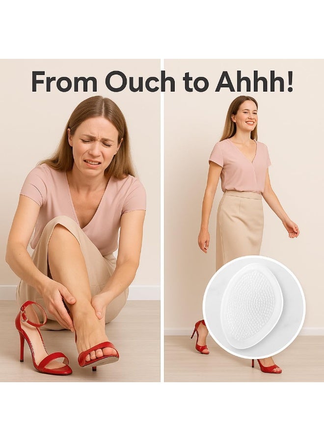 Unisex metatarsal pads (4-pack), forefoot pads, high heel insoles, relieve pain, provide all-day comfort, non-slip heel pads, one size fits all (transparent). - Image 3