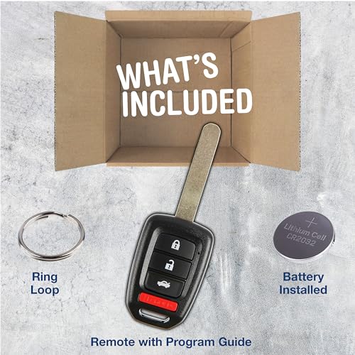 KeylessOption Key Fob Replacement for 2016 2017 2018 2019 2020 Honda Accord Civic Keyless Entry Remote, 4-Button MLBHLIK6-1TA - Image 3