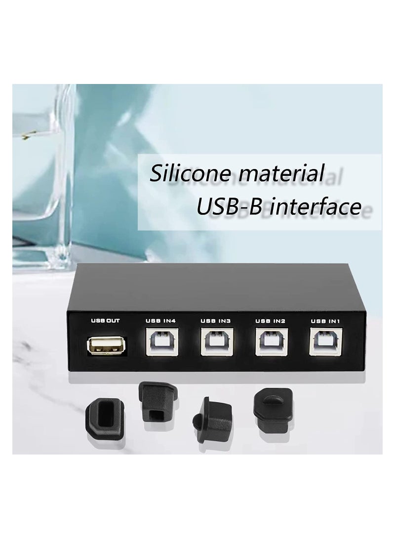 20pcs USB B Anti Dust Cap Cover Plugs USB B Female Dustproof Plug Soft Silicone Protector Black - Image 2