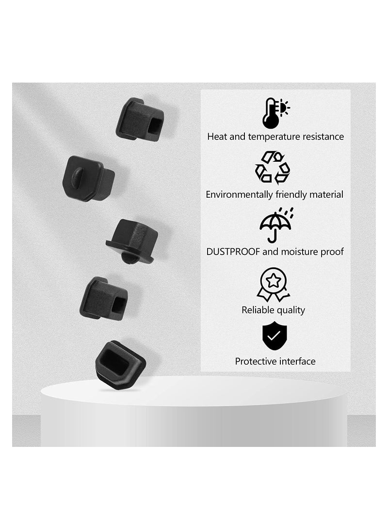 20pcs USB B Anti Dust Cap Cover Plugs USB B Female Dustproof Plug Soft Silicone Protector Black - Image 5