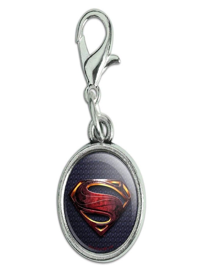 GRAPHICS & MORE Justice League Movie Superman Logo Antiqued Bracelet Pendant Zipper Pull Charm with Lobster Clasp - Image 1