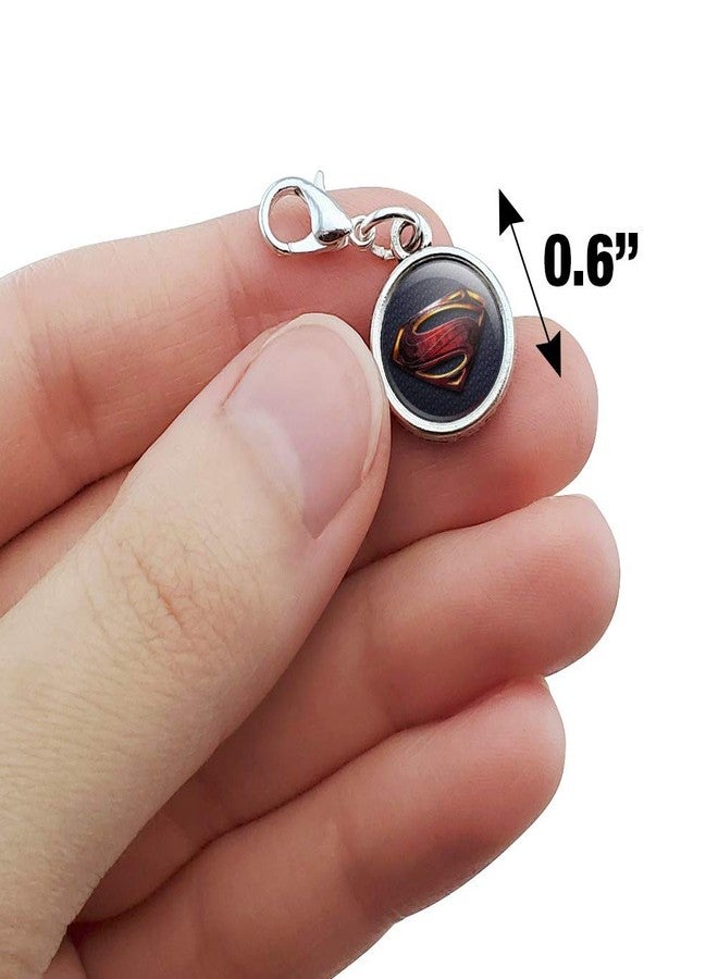 GRAPHICS & MORE Justice League Movie Superman Logo Antiqued Bracelet Pendant Zipper Pull Charm with Lobster Clasp - Image 4