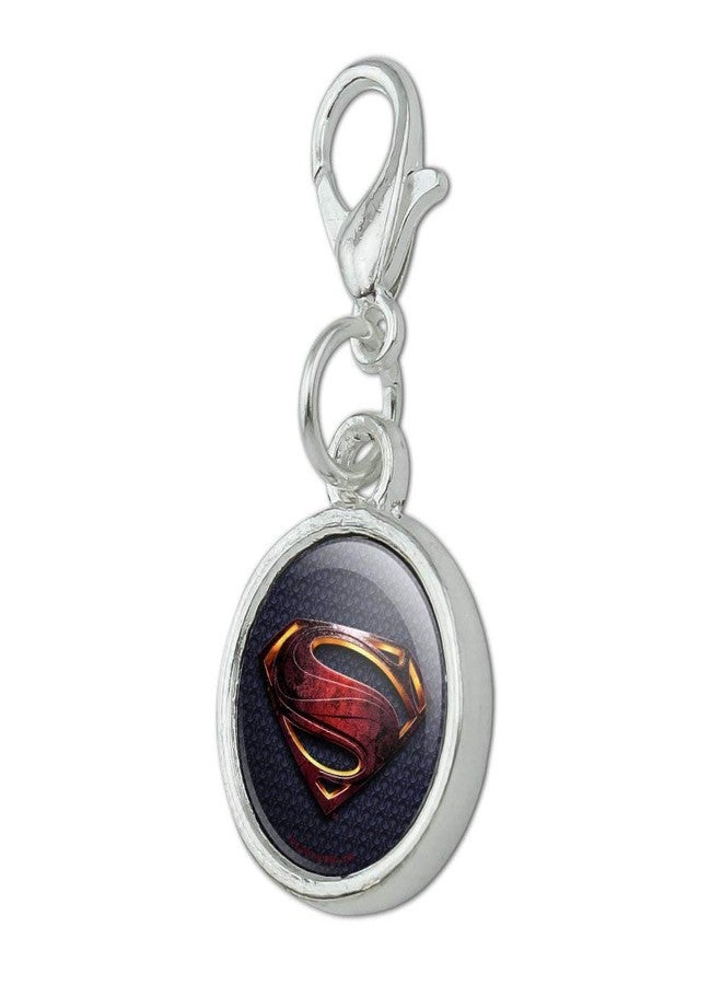 GRAPHICS & MORE Justice League Movie Superman Logo Antiqued Bracelet Pendant Zipper Pull Charm with Lobster Clasp - Image 2