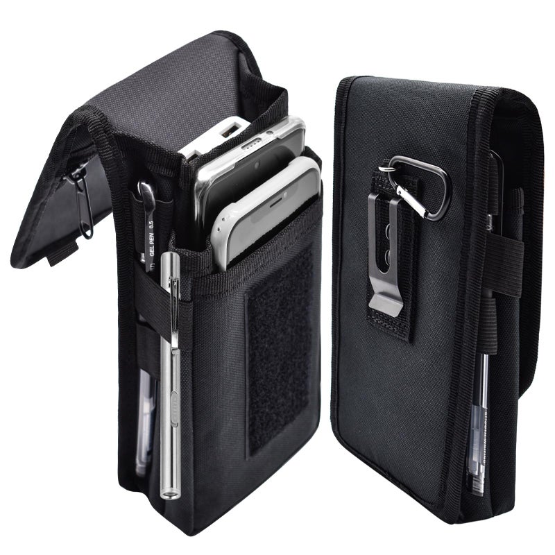 KATOLK Dual Phone Holster Large Smartphone Pouch Belt Clip Tool Pouch MultiPurpose Tactical Cellphone Holder for Working Hiking Camping Barbecue Rescue XL - Image 3