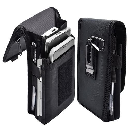 KATOLK Dual Phone Holster Large Smartphone Pouch Belt Clip Tool Pouch MultiPurpose Tactical Cellphone Holder for Working Hiking Camping Barbecue Rescue XL - Image 1