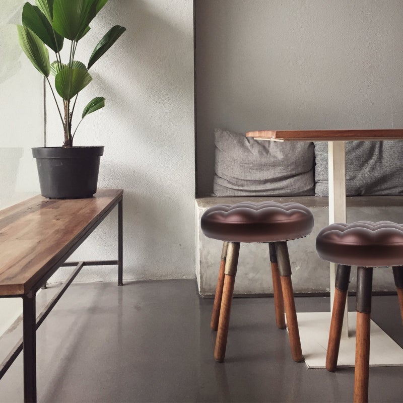 Round Replacement Seat Stool Padded PU Seat Cushion Leather Cover Seat Stool Pad - Image 5