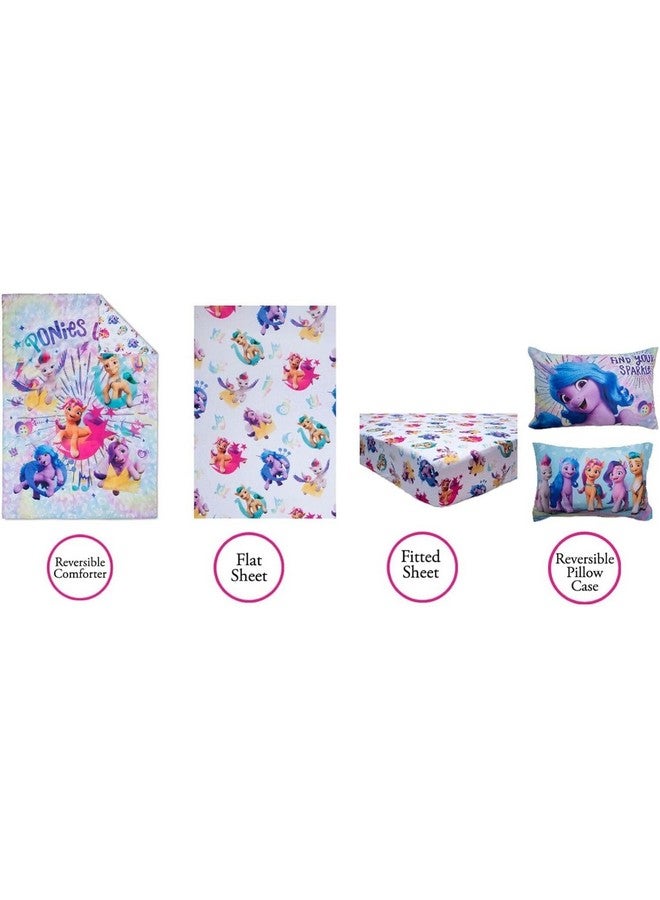 My Little Pony Sheet Set - My Little Pony Bedding Bundle for Toddler Beds Includes 1 Flat Sheet, 1 Fitted Sheet, 1 Pillow Cases, 1 Quilted Bedspread, More | MLP Bedding - Image 2