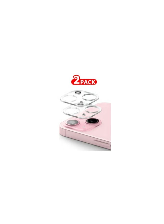 CATANES 2 Packs For iPhone 15 6.1 inch Camera Lens Protector Tempered Glass 9H Hardness Ultra HD Anti-Scratch Easy to Install Case Friendly Clear Full Coverage Guard - Image 1