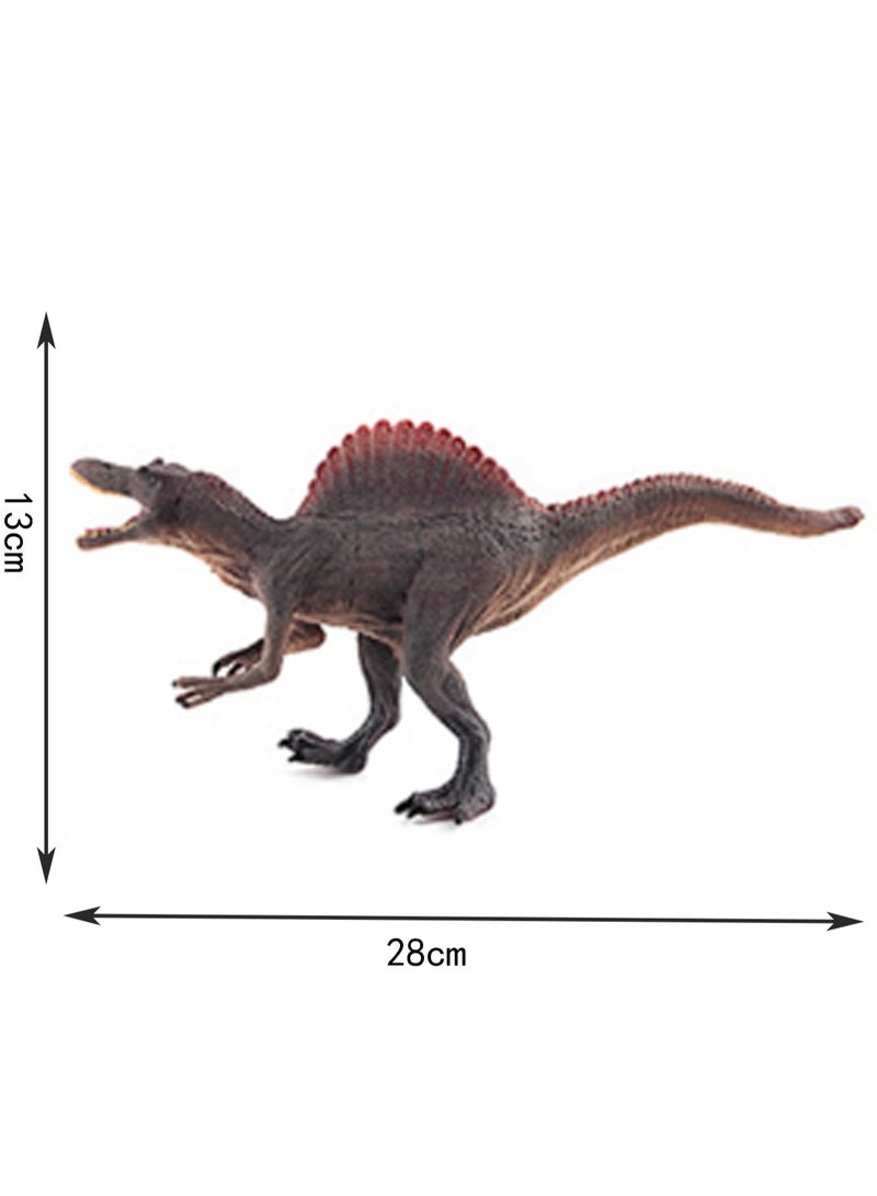 11 Inch Grey Red Spinosaurus, Realistic Jurassic Dinosaur Model Toy, Plastic Educational Prehistoric Animal Model For Kids And Toddlers - Image 3
