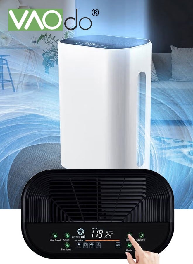 فاو دو منقي الهواء للمنزل HEPA يغطي ما يصل إلى 50㎡ في غرفة كبيرة، 3 سرعات للمروحة، وضع النوم المؤقت المدمج - True H13 HEPA يزيل 99.99% من حساسية حبوب اللقاح للحيوانات الأليفة - Image 1