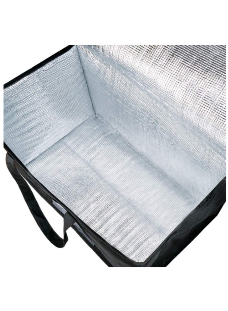 رينكس شطة توصيل طعام معزولة كيرة للغاية م الميكاكوز، شطة عازلة للقالة لتقديم الطعام وتدفئة اليتزا والقالة، شطة تريد سعة كيرة قالة لاعادة الاستخدام، ايلو، أسود - Image 5