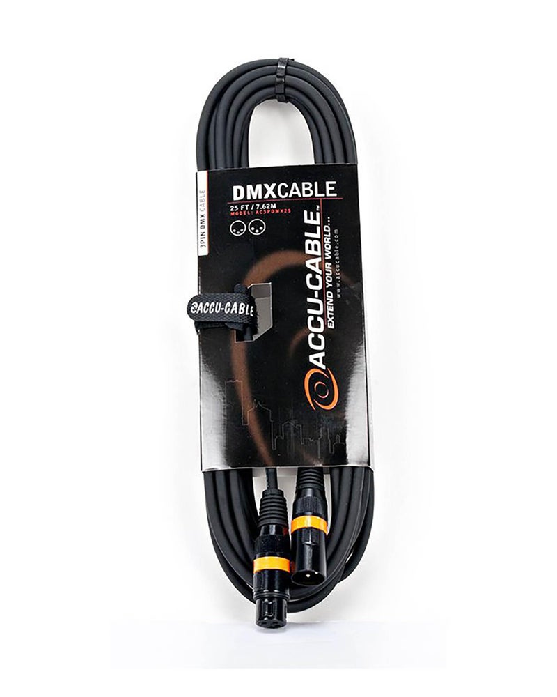 Accu-Cable كابل أكو بطول 25 قدم 3 دبابيس كابل DMX حقيقي مصنف عند 110 أوم من طرف إلى طرف لضمان عدم فقدان الإشارة - Image 1